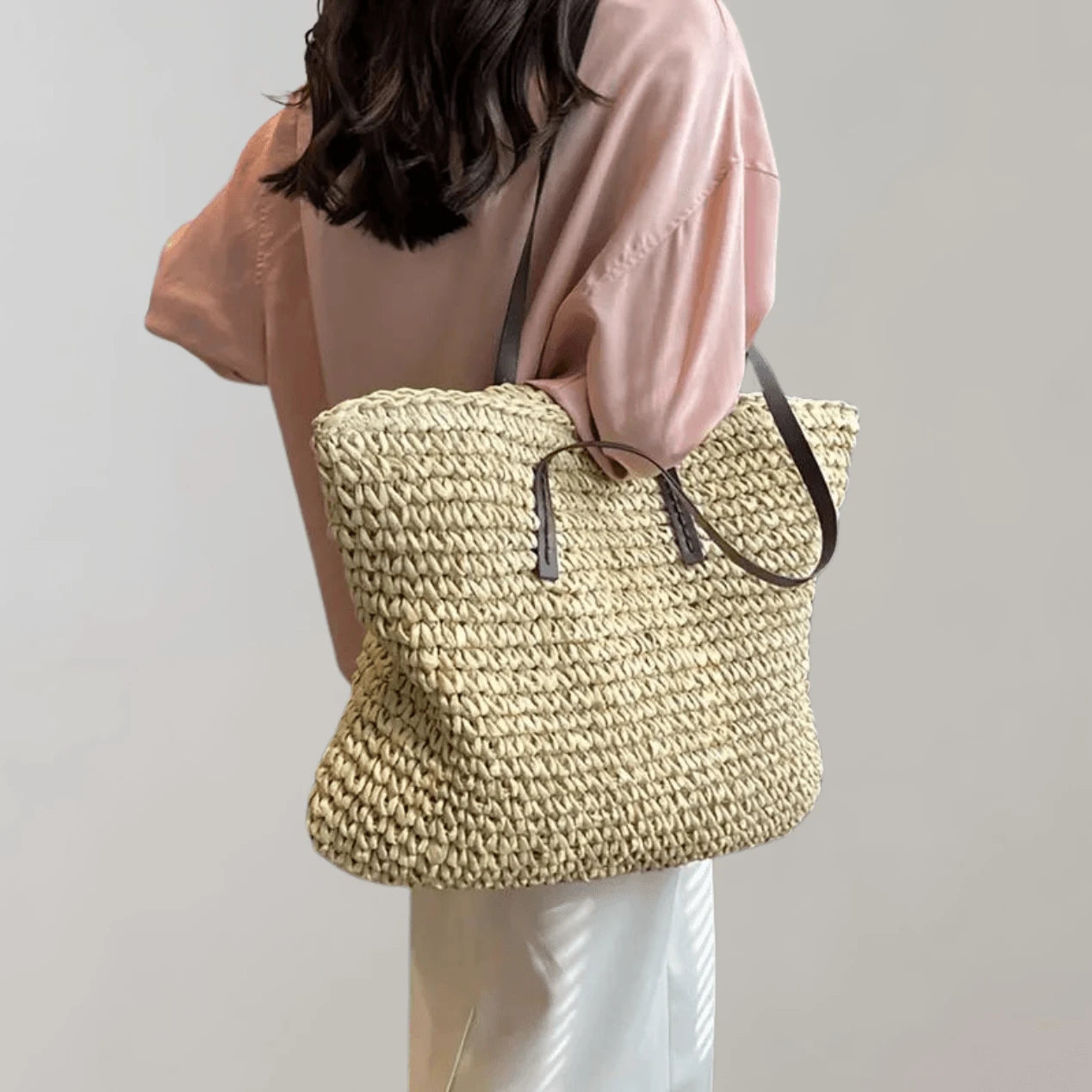 Large Woven Tote Bagbag In Bohemian-Beachy Style