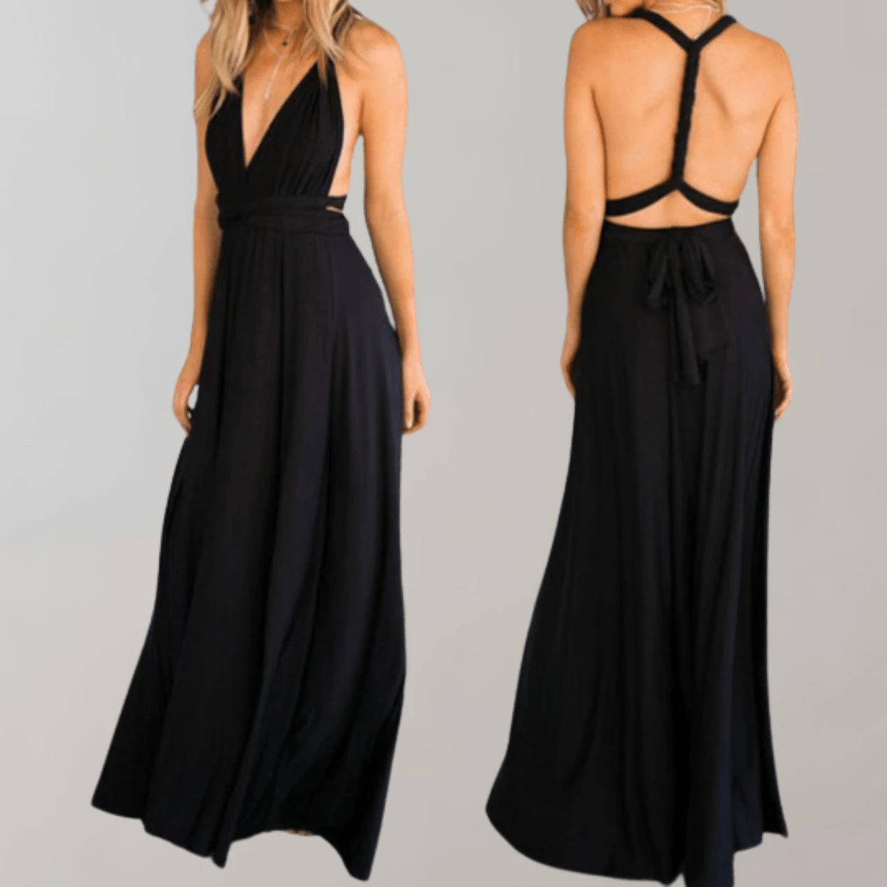 Chic Maxi Dresscocktail Dress Waist Belt