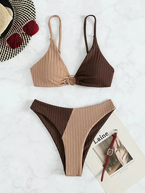 Push-Up Bikini Set With High Waist For Women