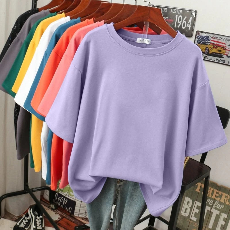 Cozy Cotton Basic: Plus-Size T-Shirt For Women