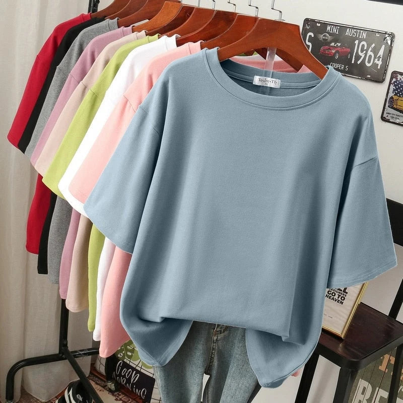 Cozy Cotton Basic: Plus-Size T-Shirt For Women