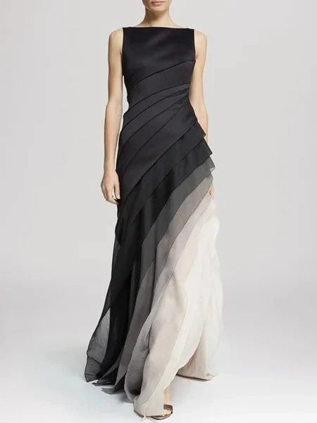 Elegant Layered Ombre Dress