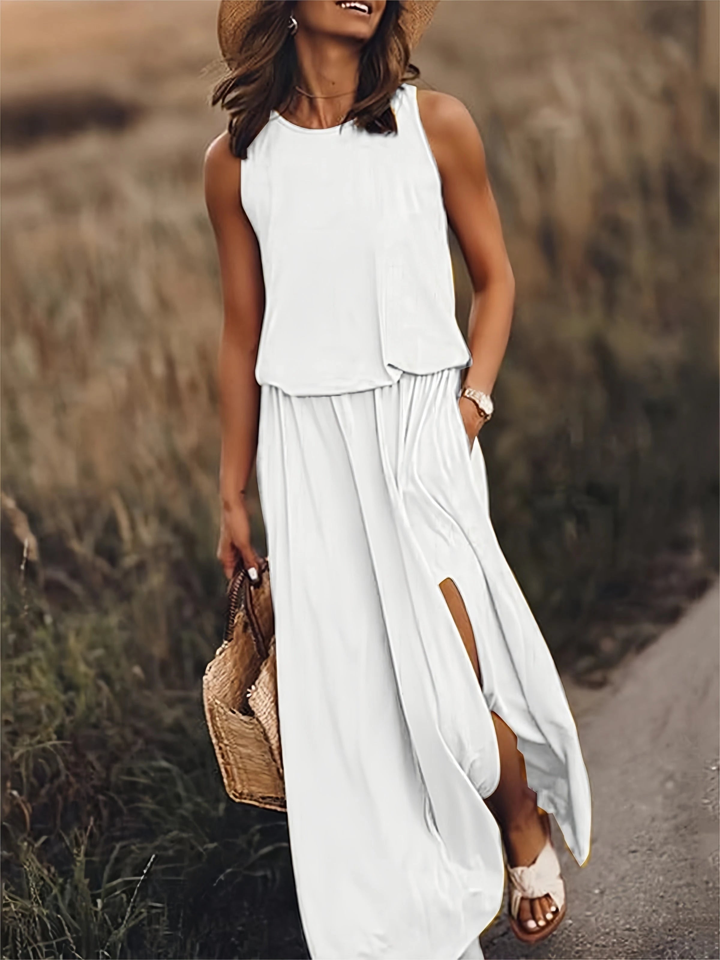 Maxi Dress - Simple Modal Boho Dress in Various Colors
