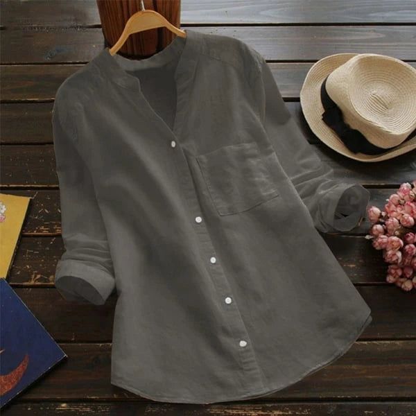 Stylish Leisure Shirt Made of Linen-cotton