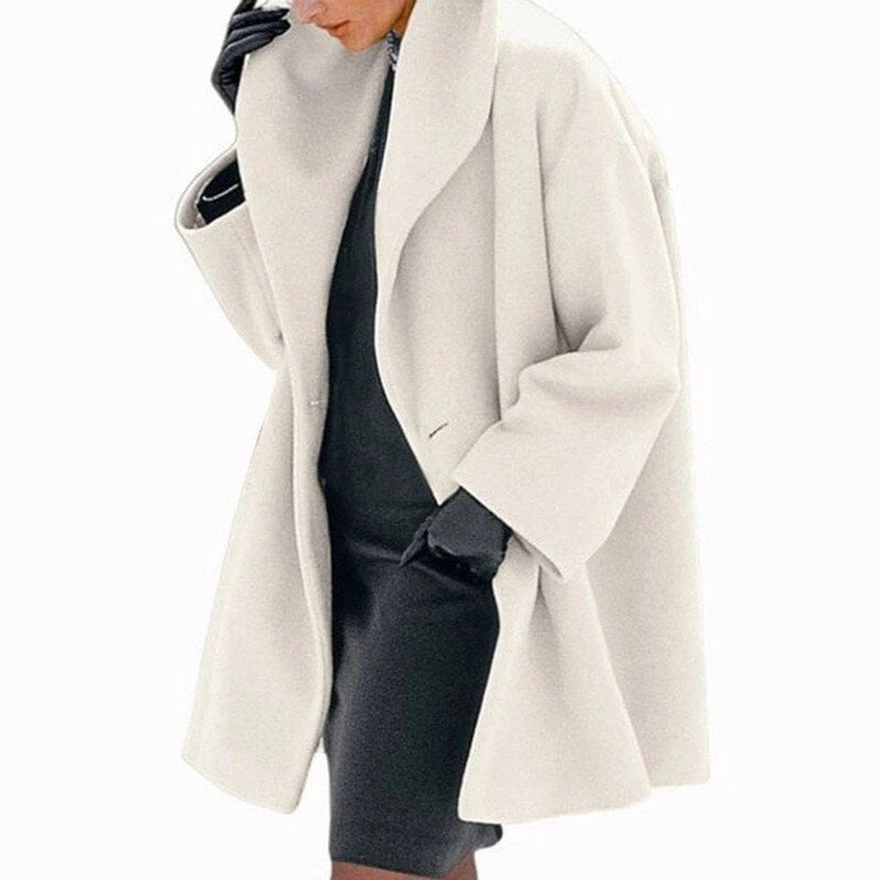 Wool Coat With Wide Collar for Women