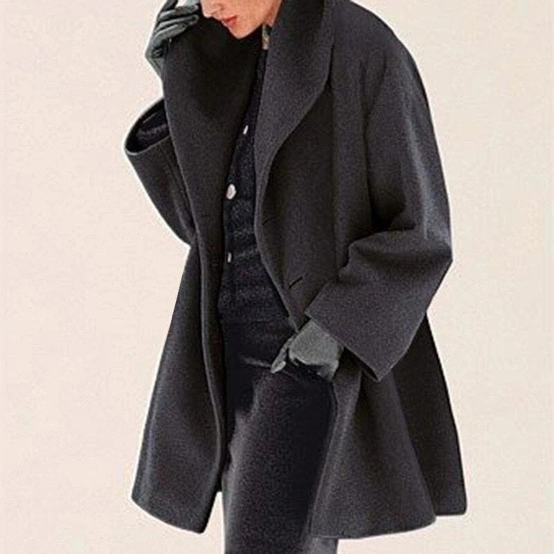 Wool Coat With Wide Collar for Women