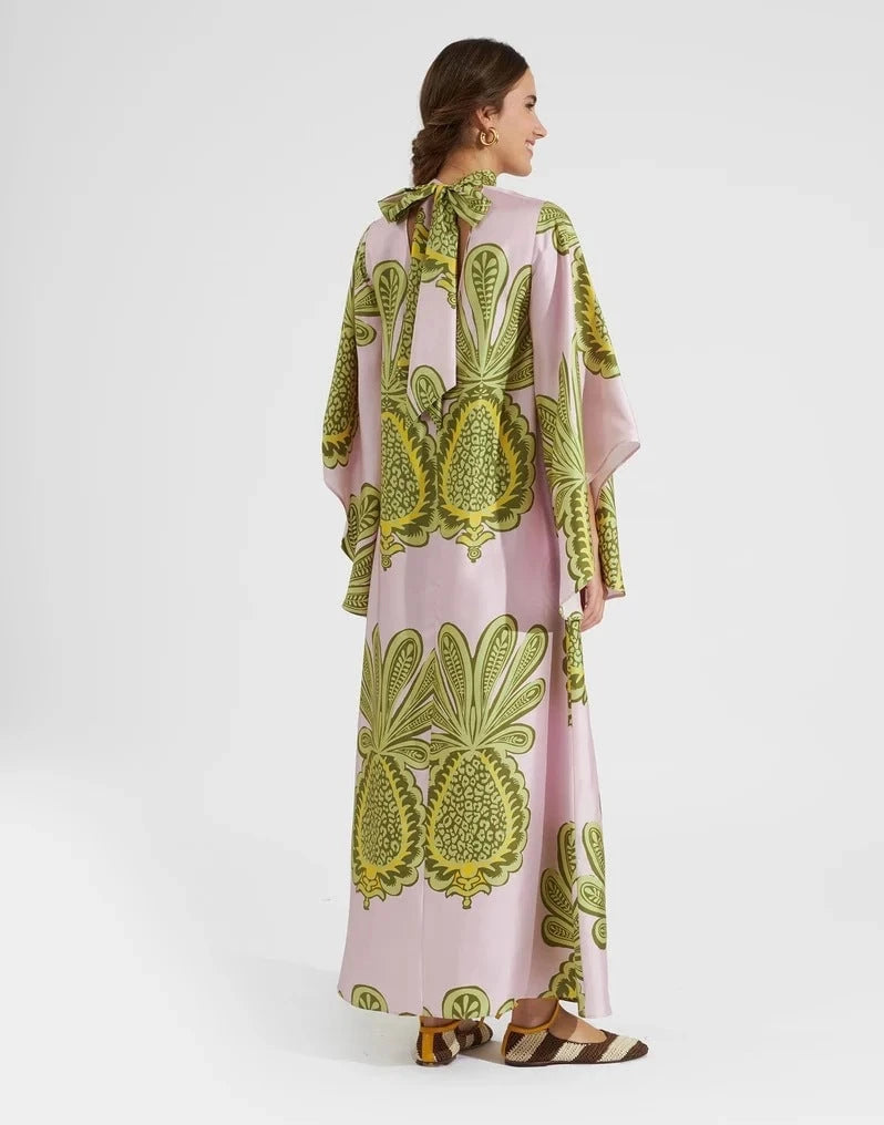 Printed Three-quarter Sleeve Dress