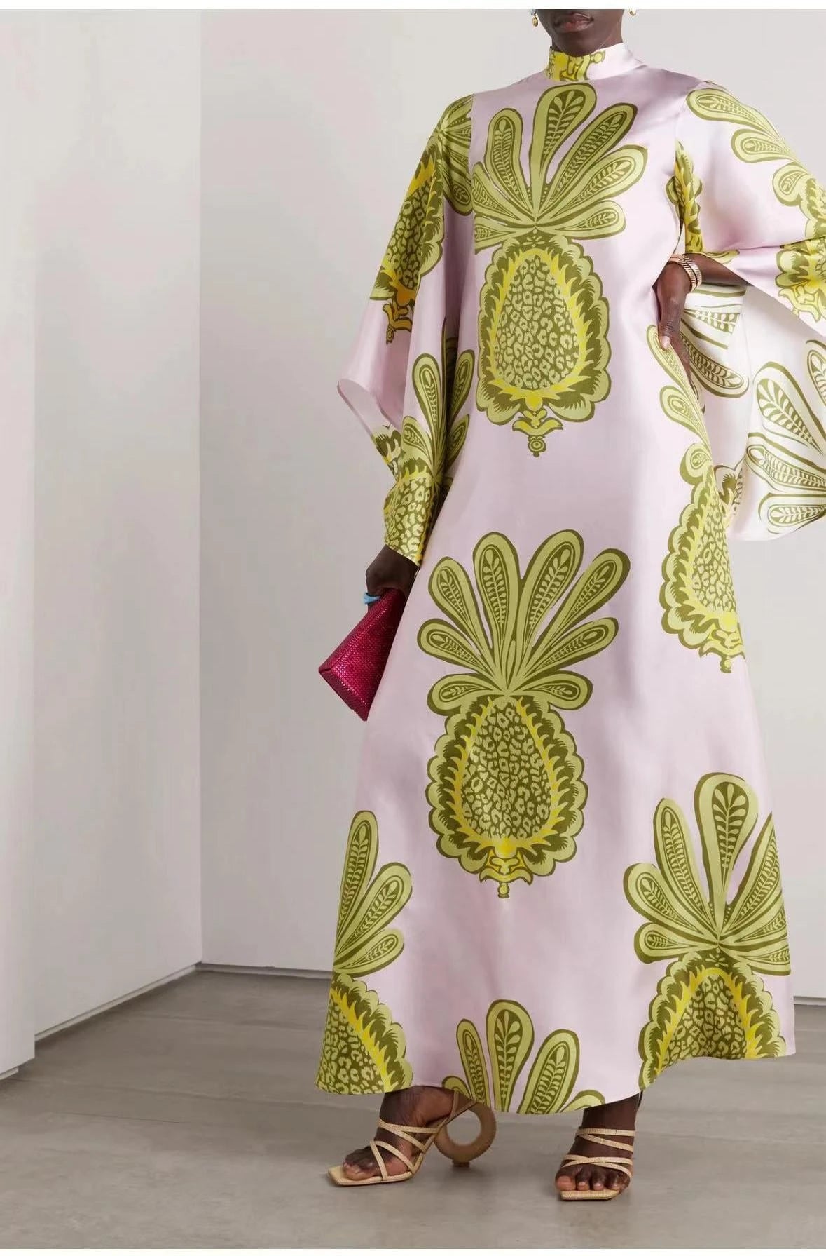 Printed Three-quarter Sleeve Dress