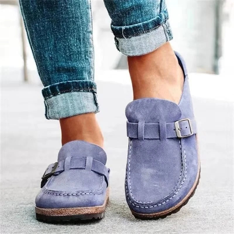 Shoes Flat Open Back Suede Summer Shoes for Women