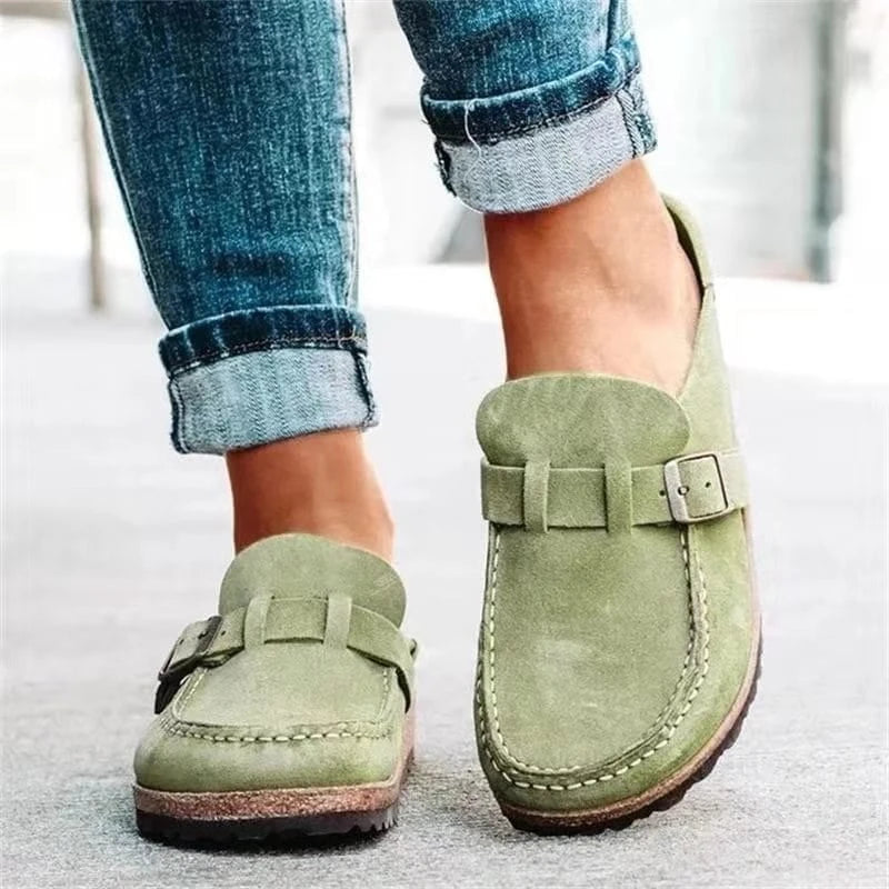 Shoes Flat Open Back Suede Summer Shoes for Women