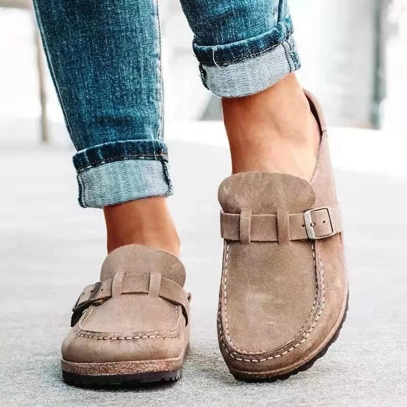 Shoes Flat Open Back Suede Summer Shoes for Women
