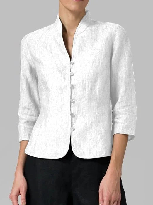 Stylish Blouse With Stand-up Collar for Ladies