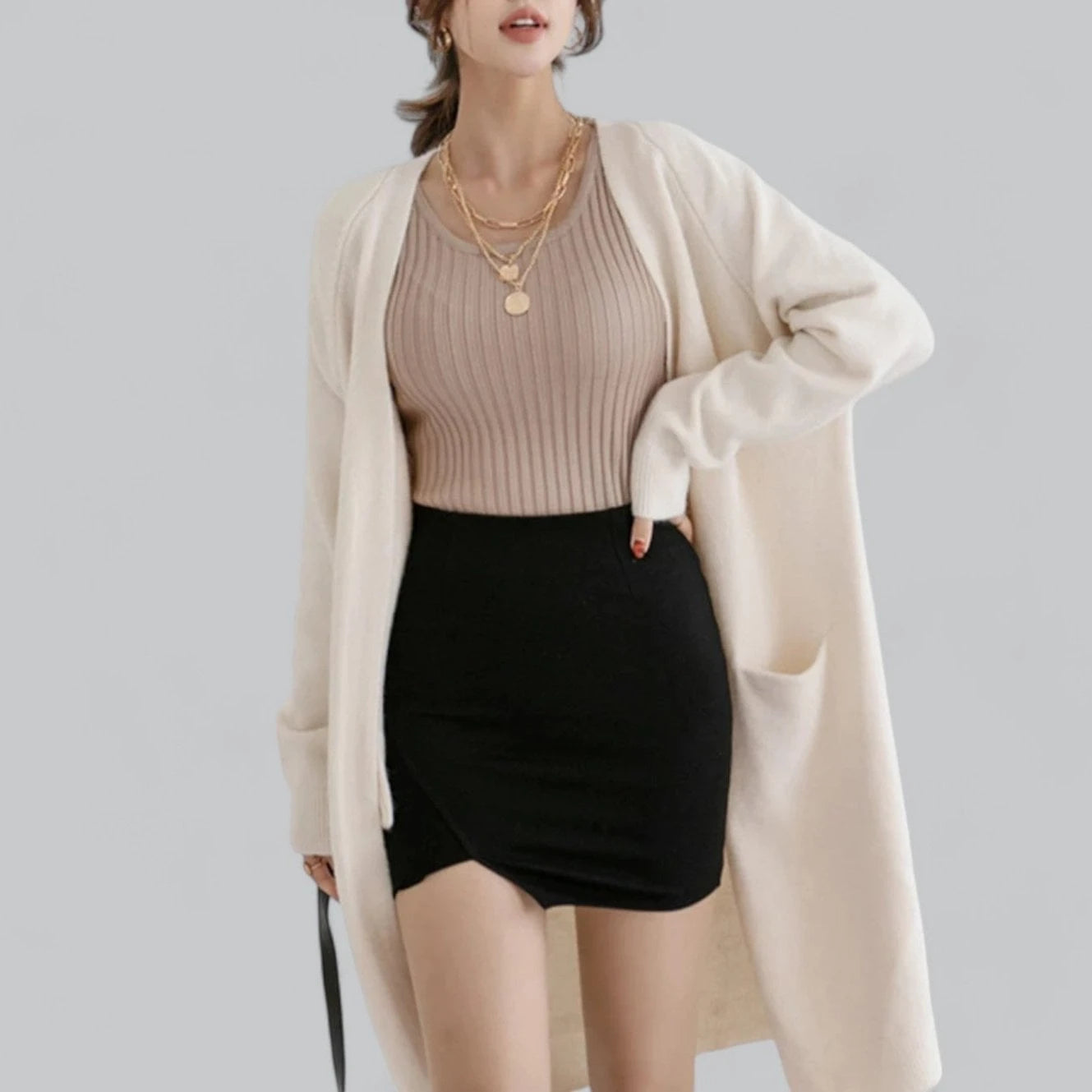 Classic Long Cashmere Cardigan for Women