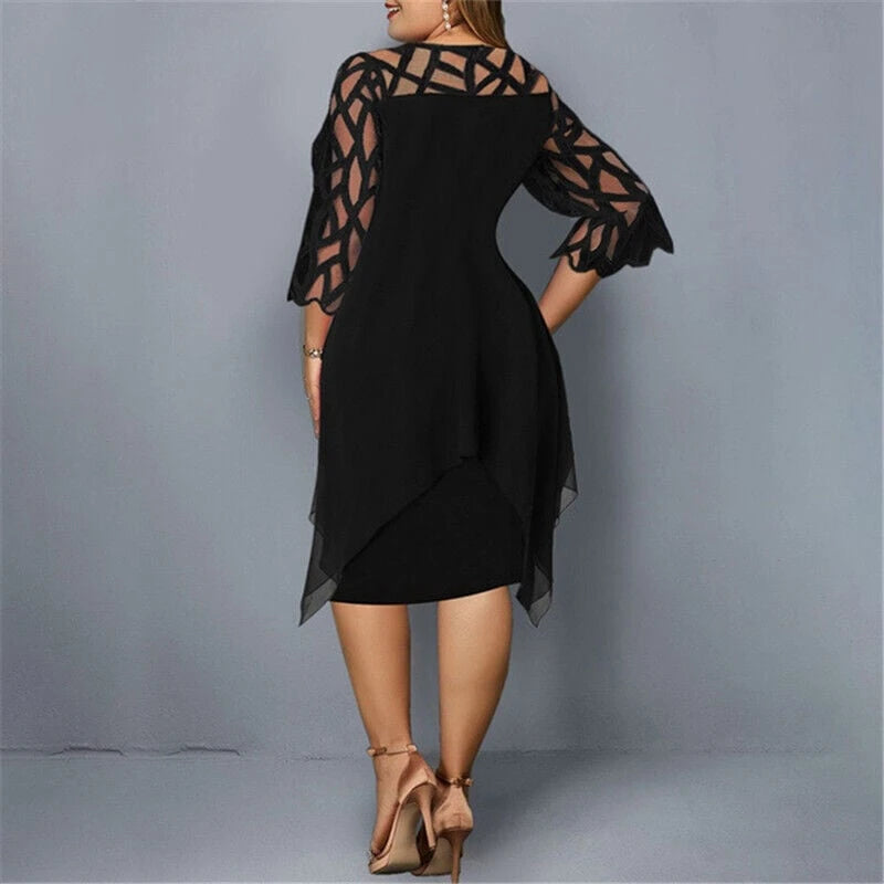 Elegant Plus Size Midi Dress for Women