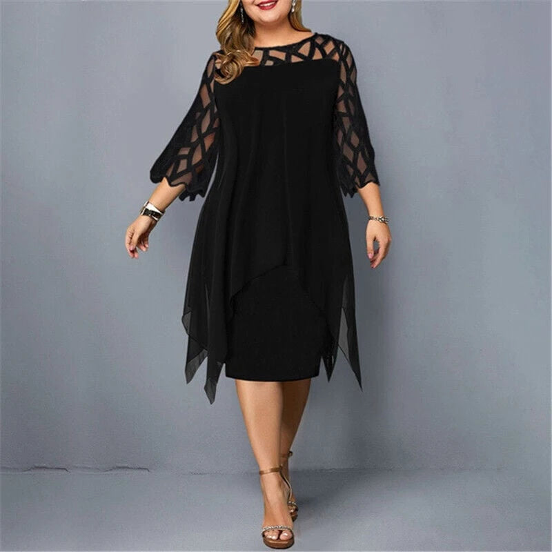 Elegant Plus Size Midi Dress for Women