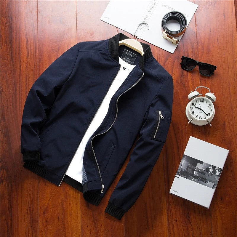 Men's Transitional Jacket With Zipper on Sleeve