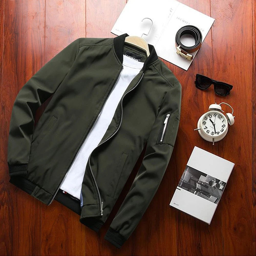 Men's Transitional Jacket With Zipper on Sleeve