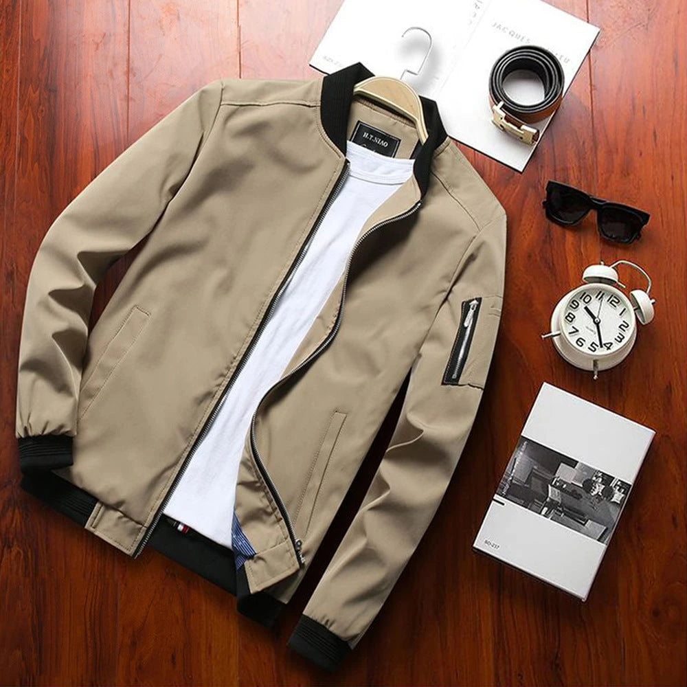Men's Transitional Jacket With Zipper on Sleeve