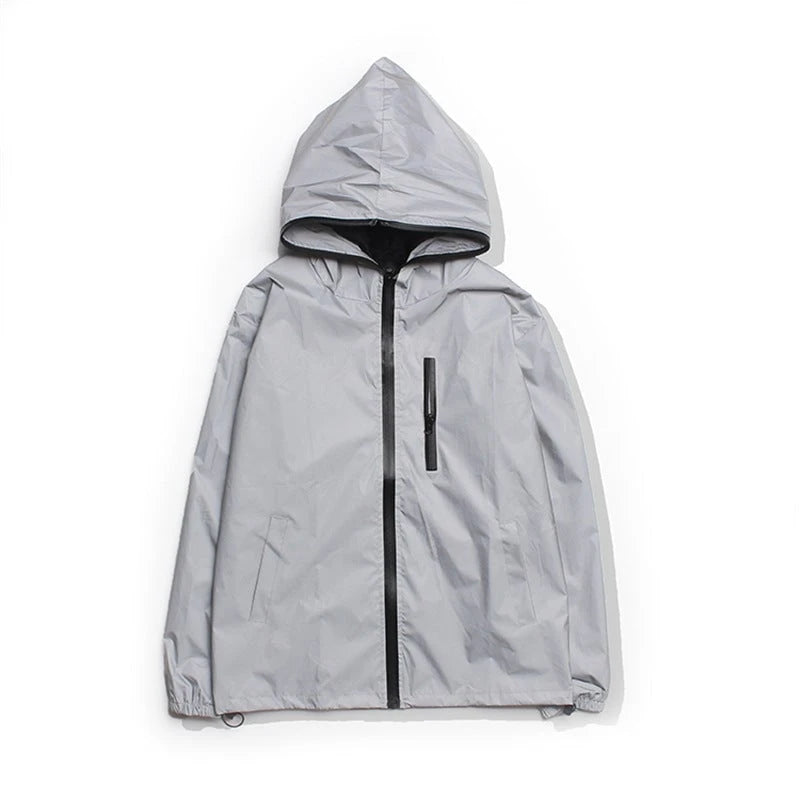 High-reflective and Waterproof Unisex Rain Jacket