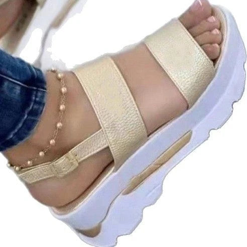 Women's Platform Sandals With Elastic Strap and Non-slip Sole W&w