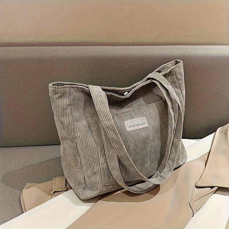 Elegant Women's Bag Made of High-quality Corduroy Vegan Leather