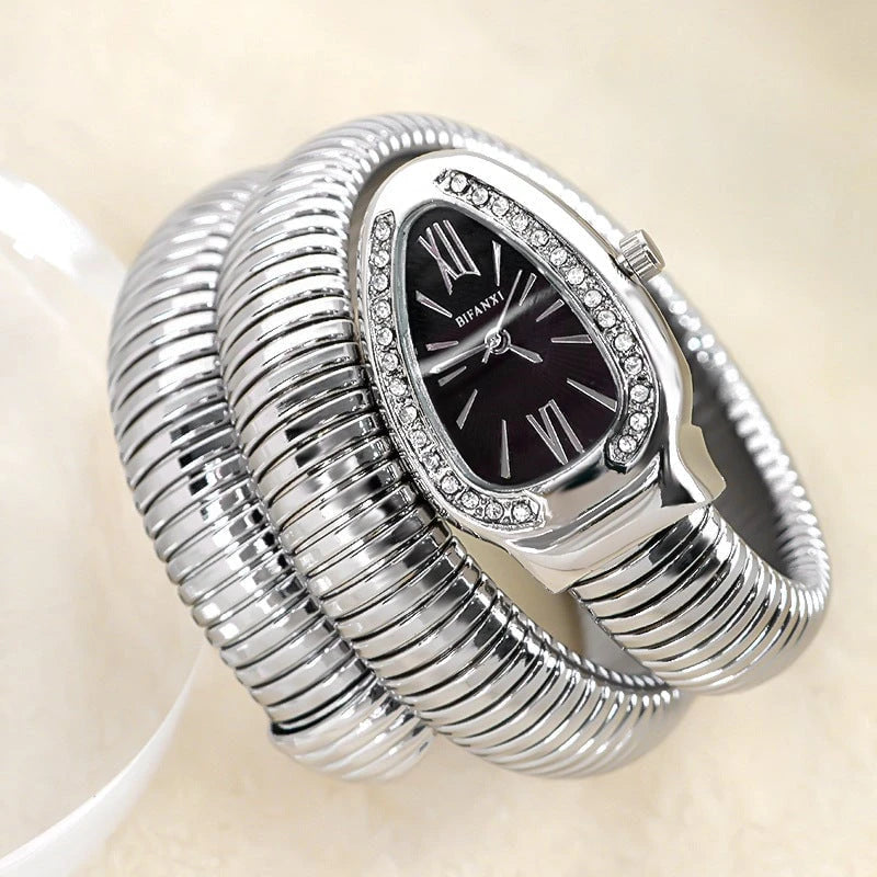 Snake Watch With Quartz Movement and Personalized Bracelet