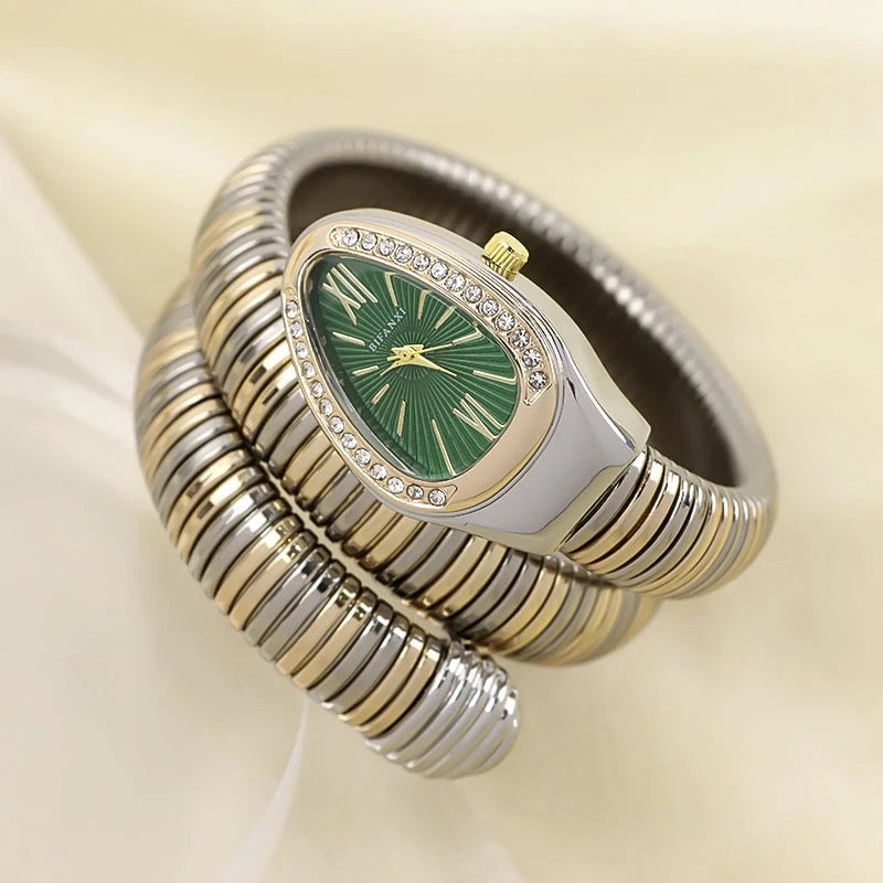 Snake Watch With Quartz Movement and Personalized Bracelet