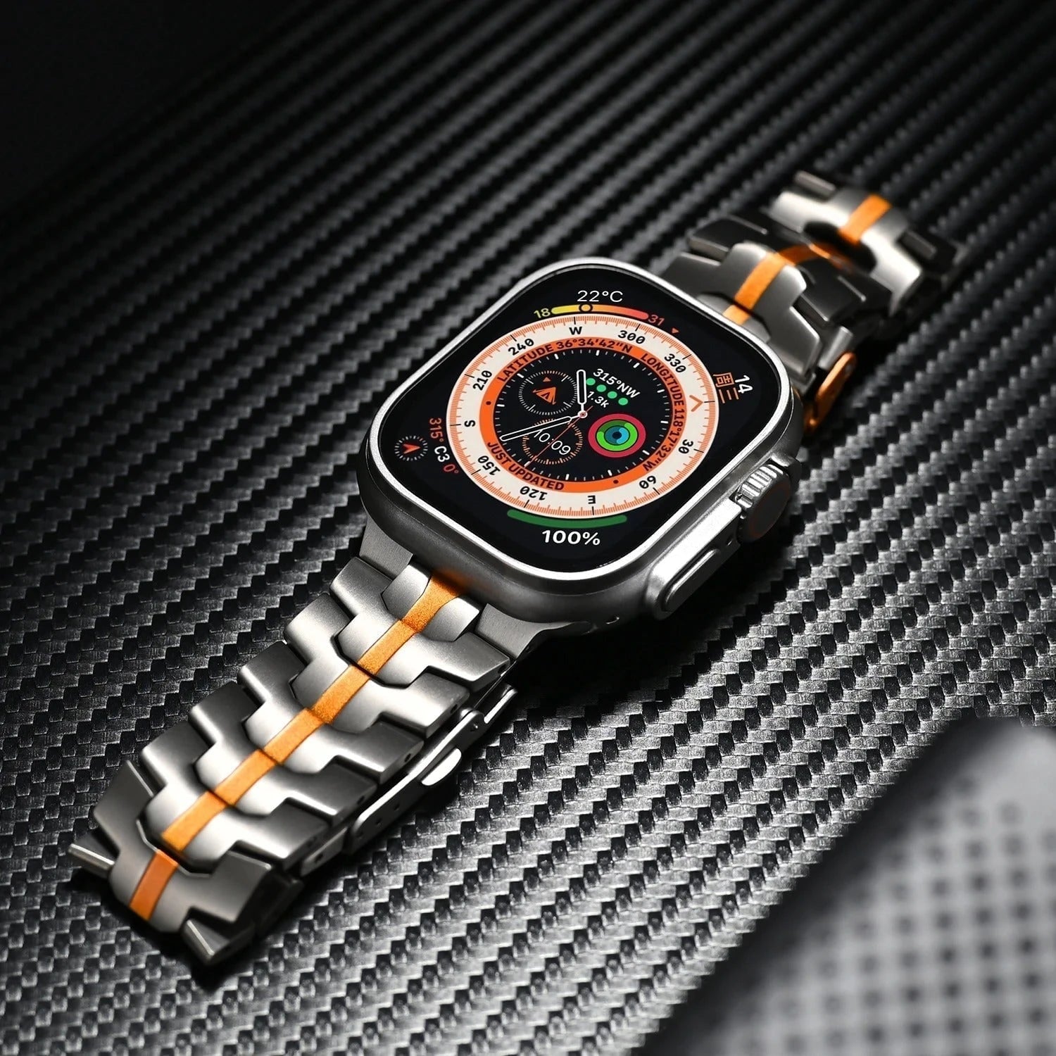 Luxe Titanium Apple Watch Band Suitable for Series 1 9 and Ultra