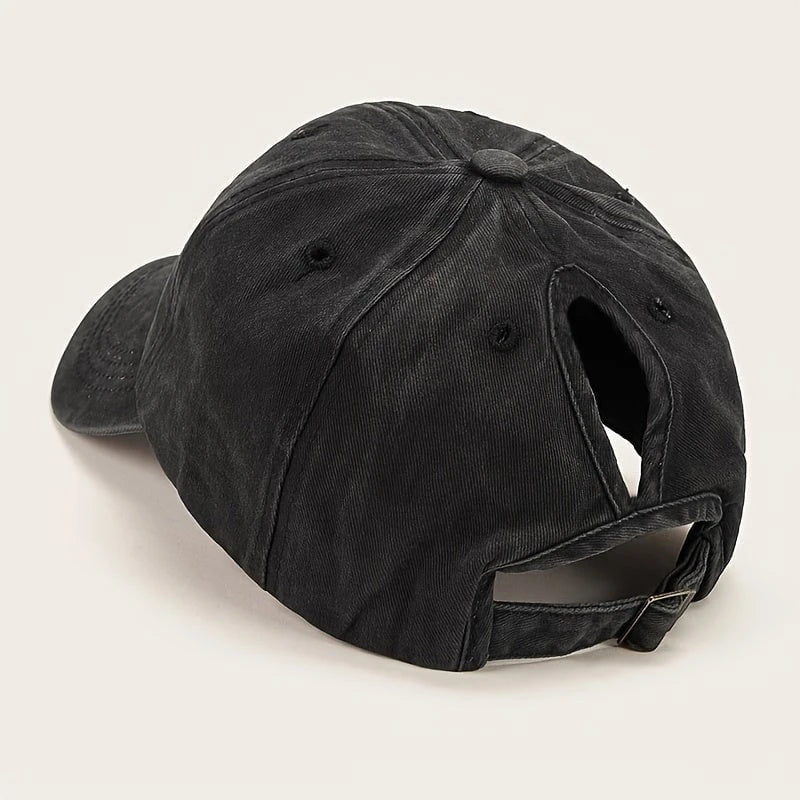 Ponytail Baseball Cap With Breathable Comfort and Uv Protection