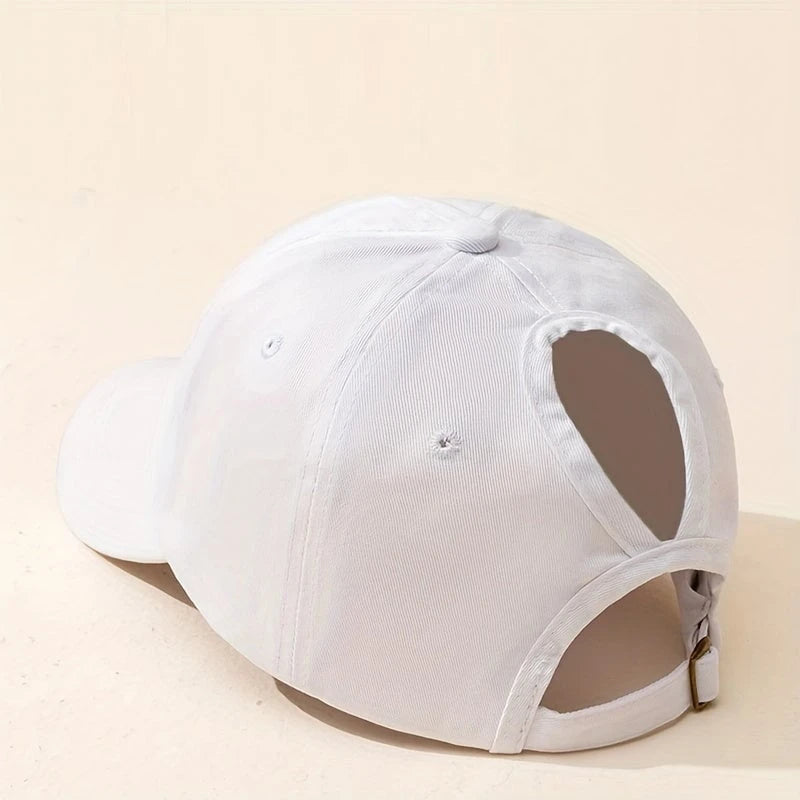 Ponytail Baseball Cap With Breathable Comfort and Uv Protection