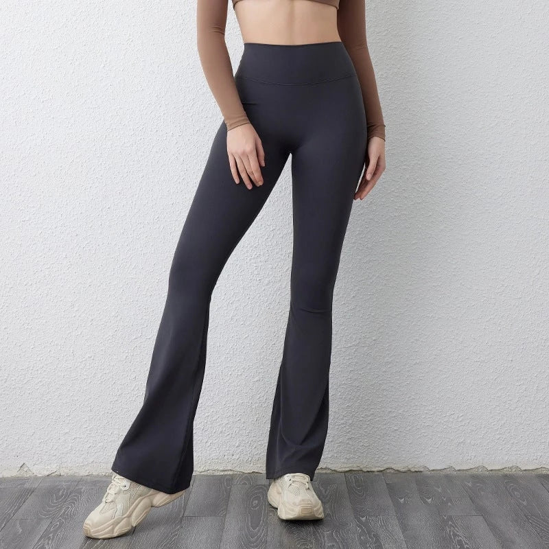 Women's Flared Leggings with High Waist and Breathable Structure