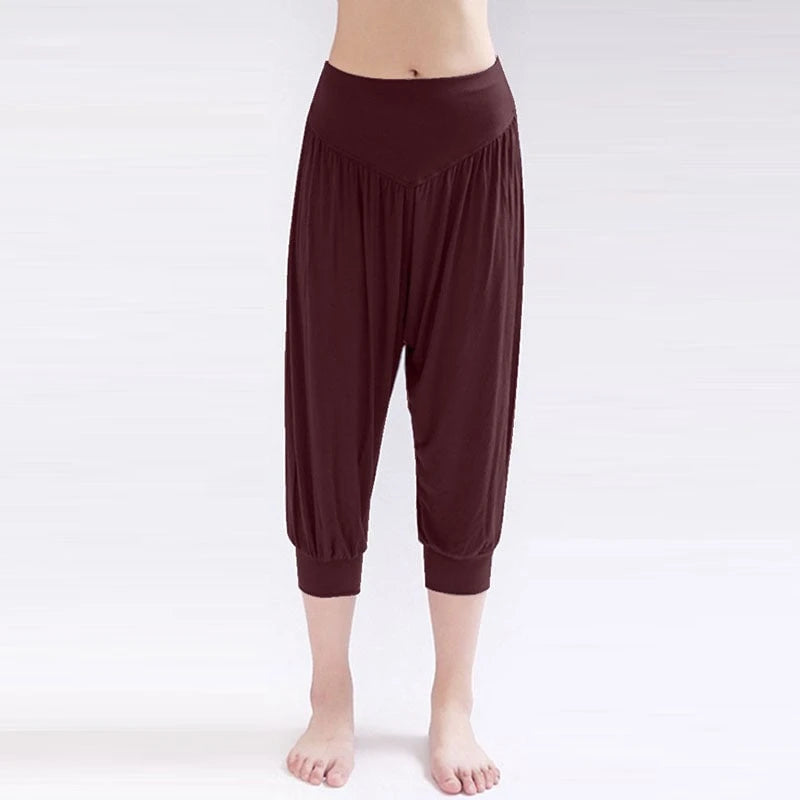 Women's Comfortable Harem Pants with High Waist and Elastic Cuffs