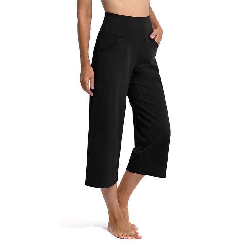 Ladies Comfortable Sporty Culottes with High Waist and Practical Pockets