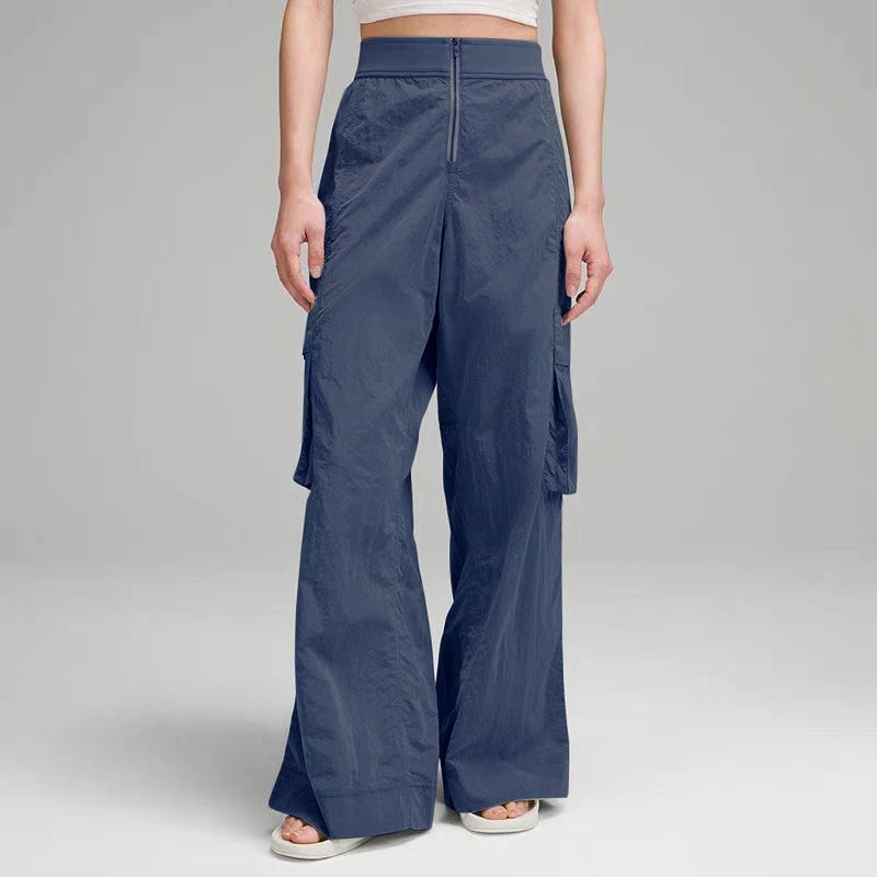 Women's cargo pants with wide legs and practical pockets