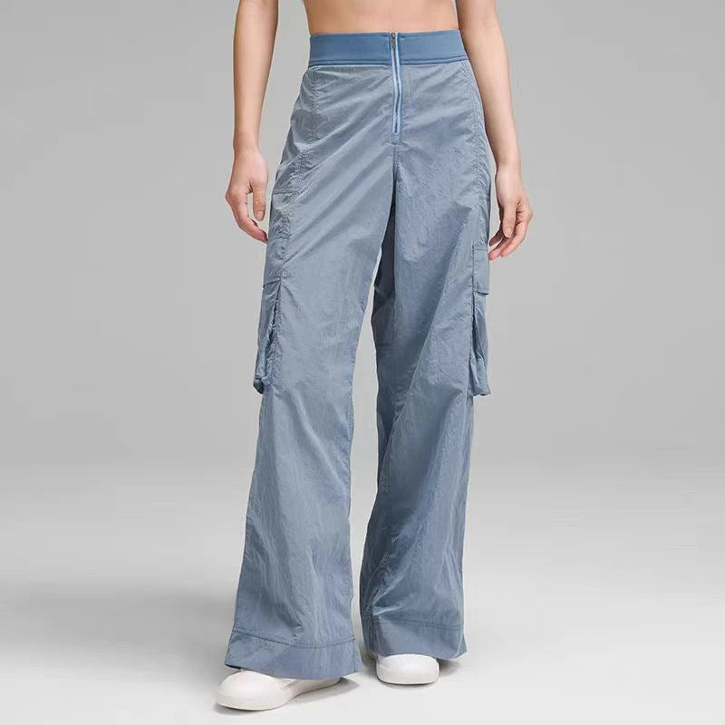 Women's cargo pants with wide legs and practical pockets