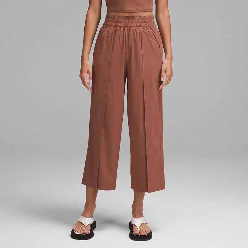 Ladies Comfortable Wide-Leg Leisure Pants made of Breathable Material