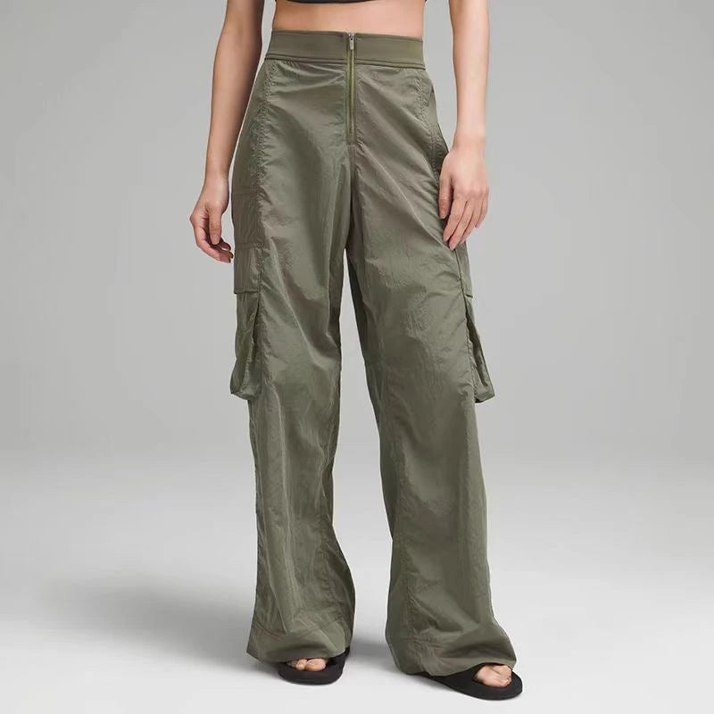 Women's Casual Cargo Pants with Wide Leg and Practical Pockets