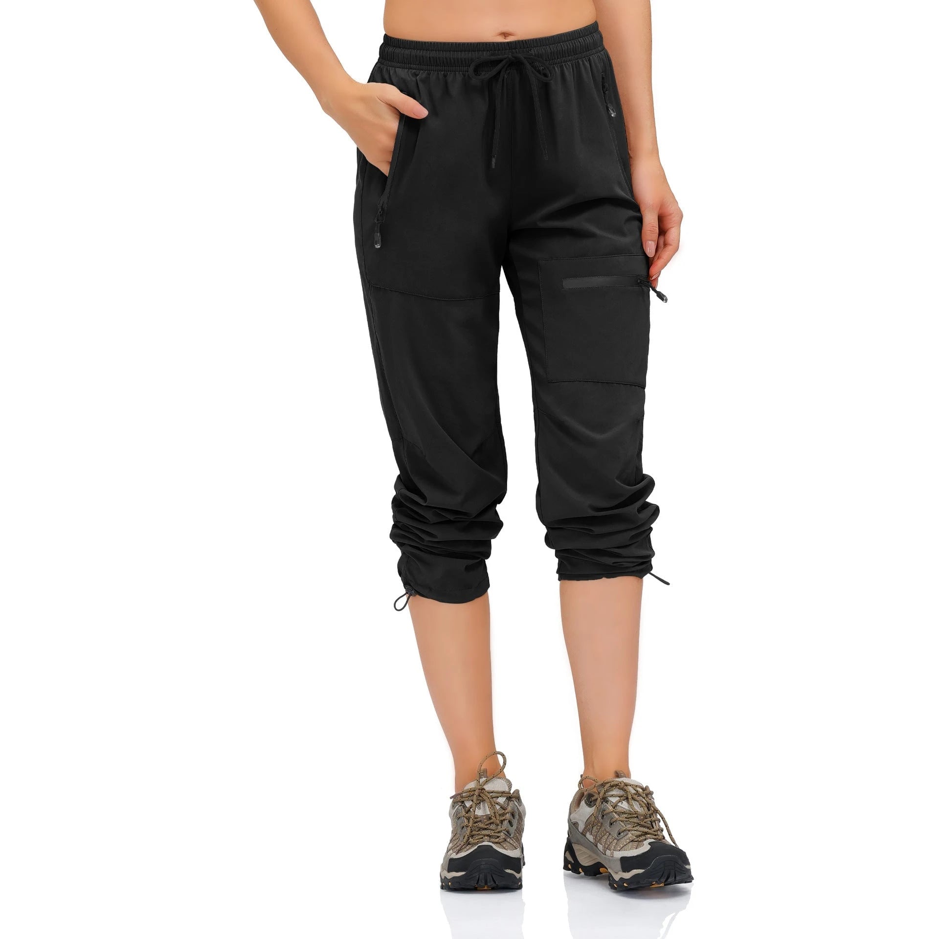 Women's multifunctional sports pants with practical pockets and elastic waistband