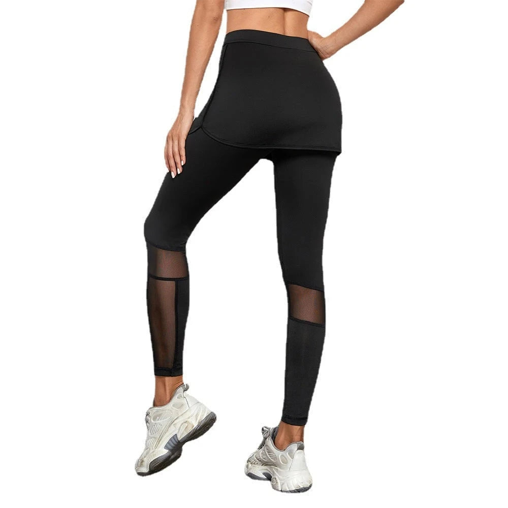 Women's sports leggings with integrated skirt
