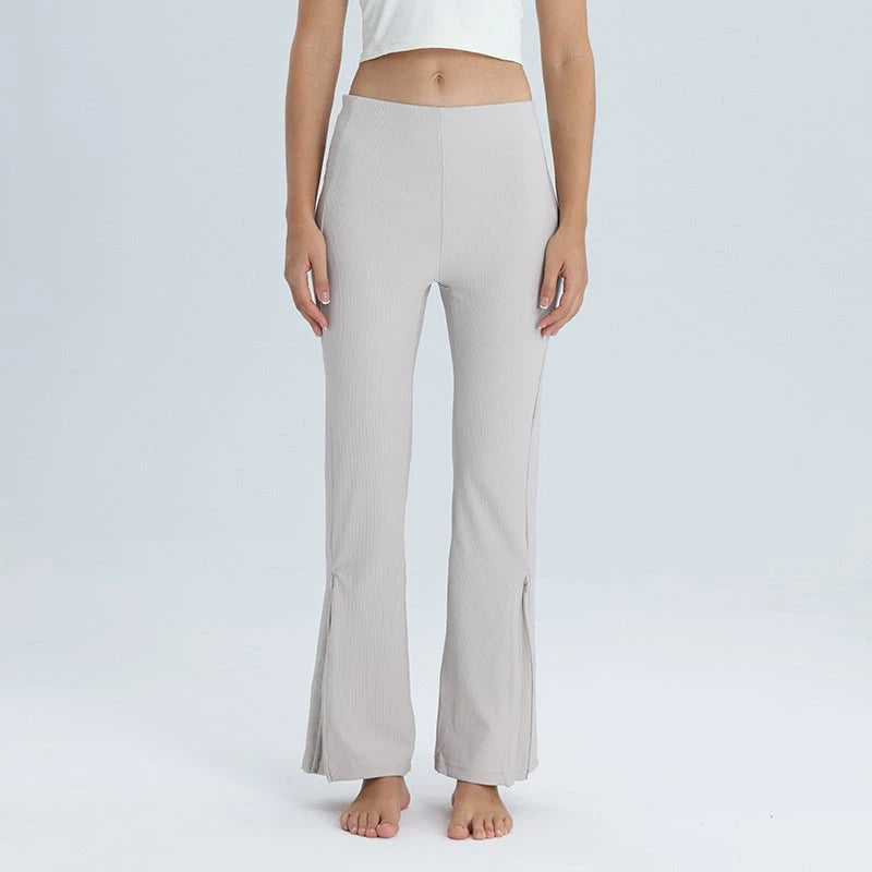 Women's Flared Ribbed Trousers
