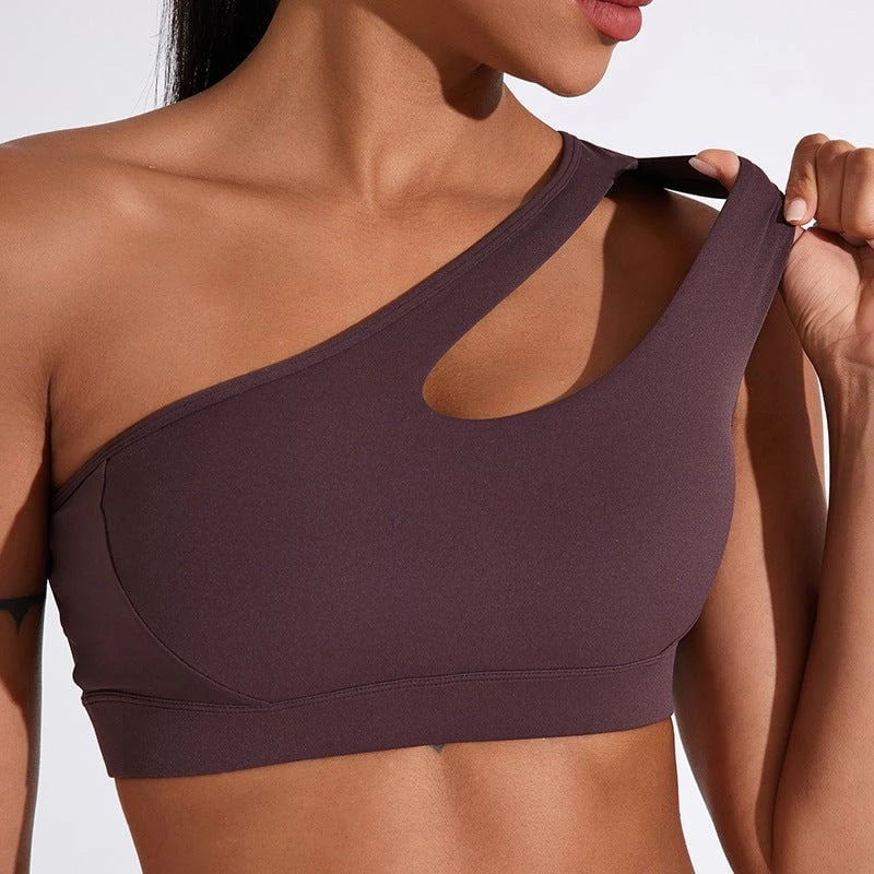 Women's One-Sided Sports Bra with Cut-Out Design
