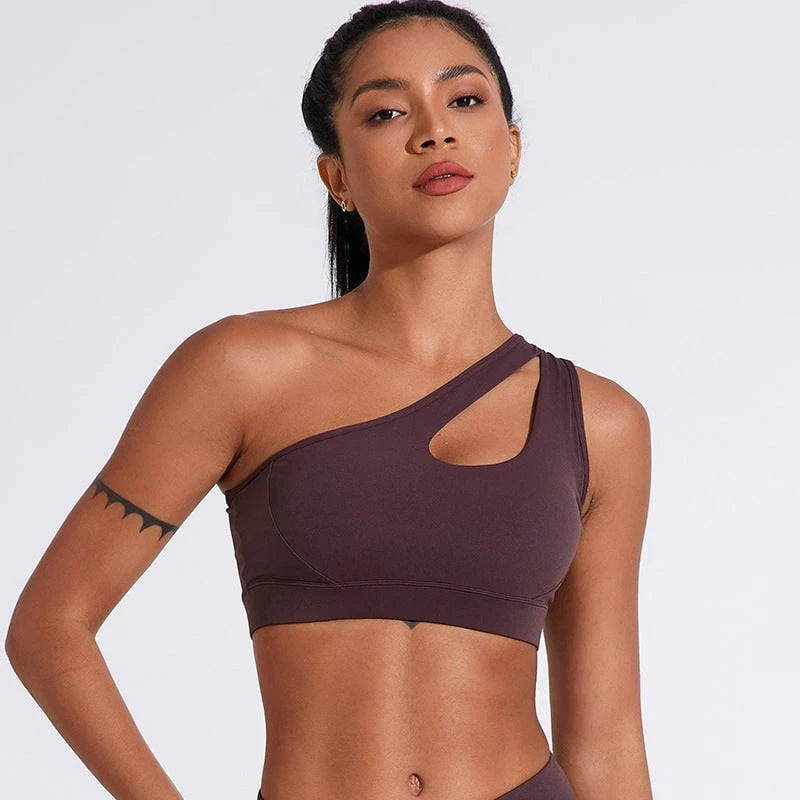 Women's One-Sided Sports Bra with Cut-Out Design