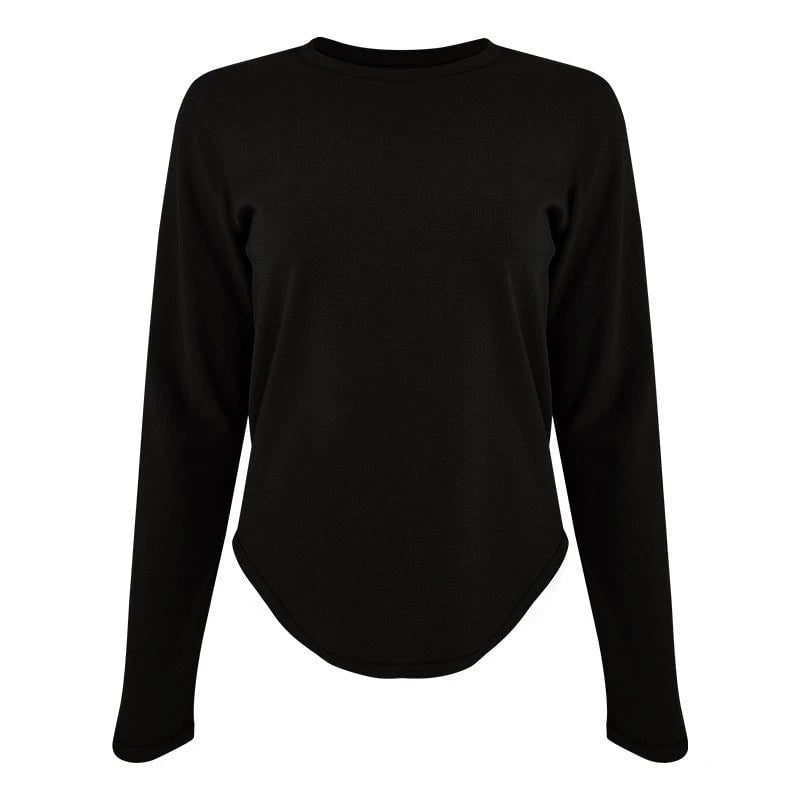 Women’s long-sleeve shirt with round cutout and soft fabric