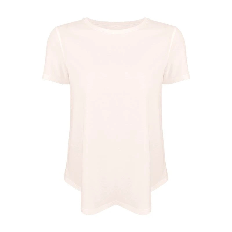 Women's casual T-shirt with breathable functional material and generous cut