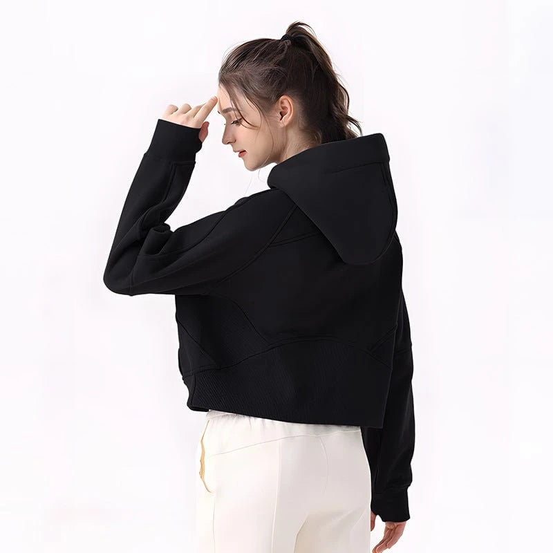 Women's Cropped Zip-up Hoodie