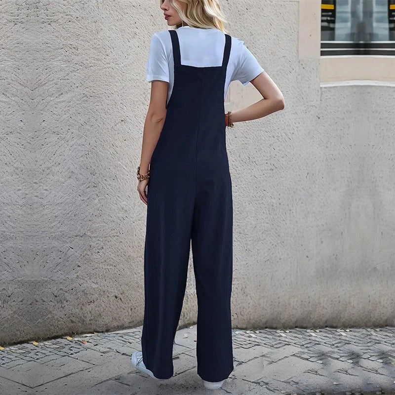 Ladies' dungarees in relaxed palazzo style with practical pockets and adjustable straps