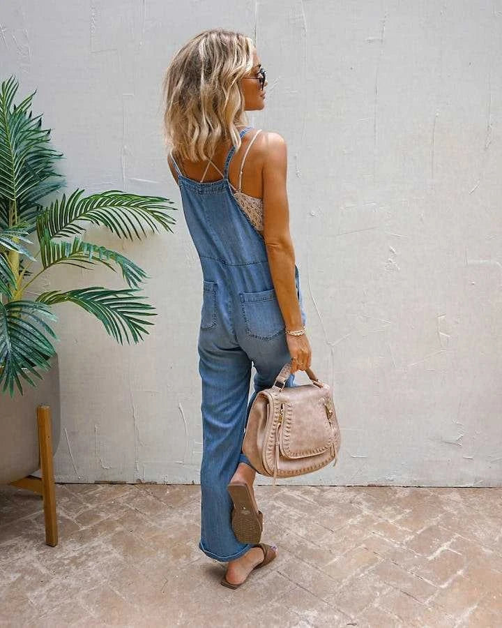 Women's Stylish Utility Denim Overalls