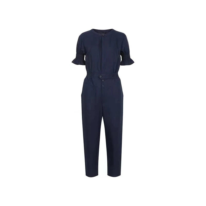 Women's Utility Jumpsuit with Gathered Sleeves