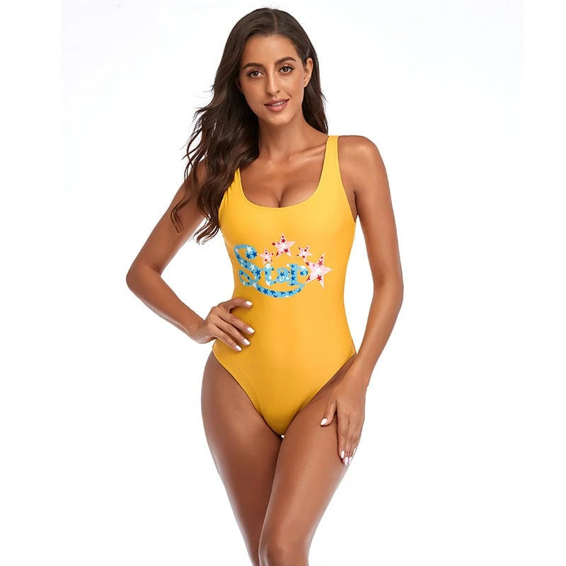Women Graphic Print One-Piece Swimsuit