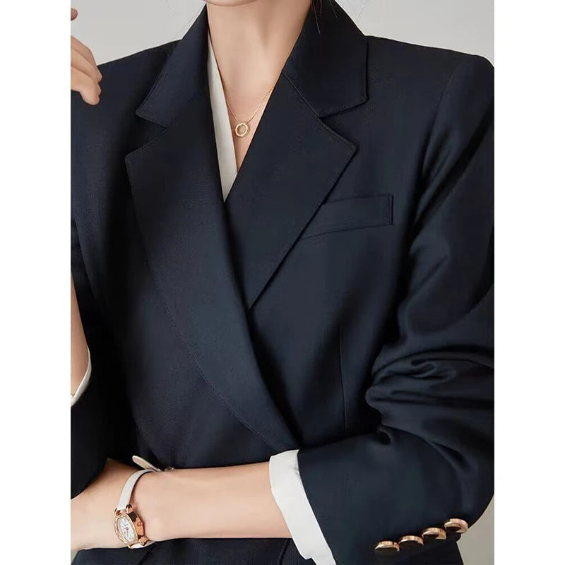 Women Tailored Double-Breasted Office Suit